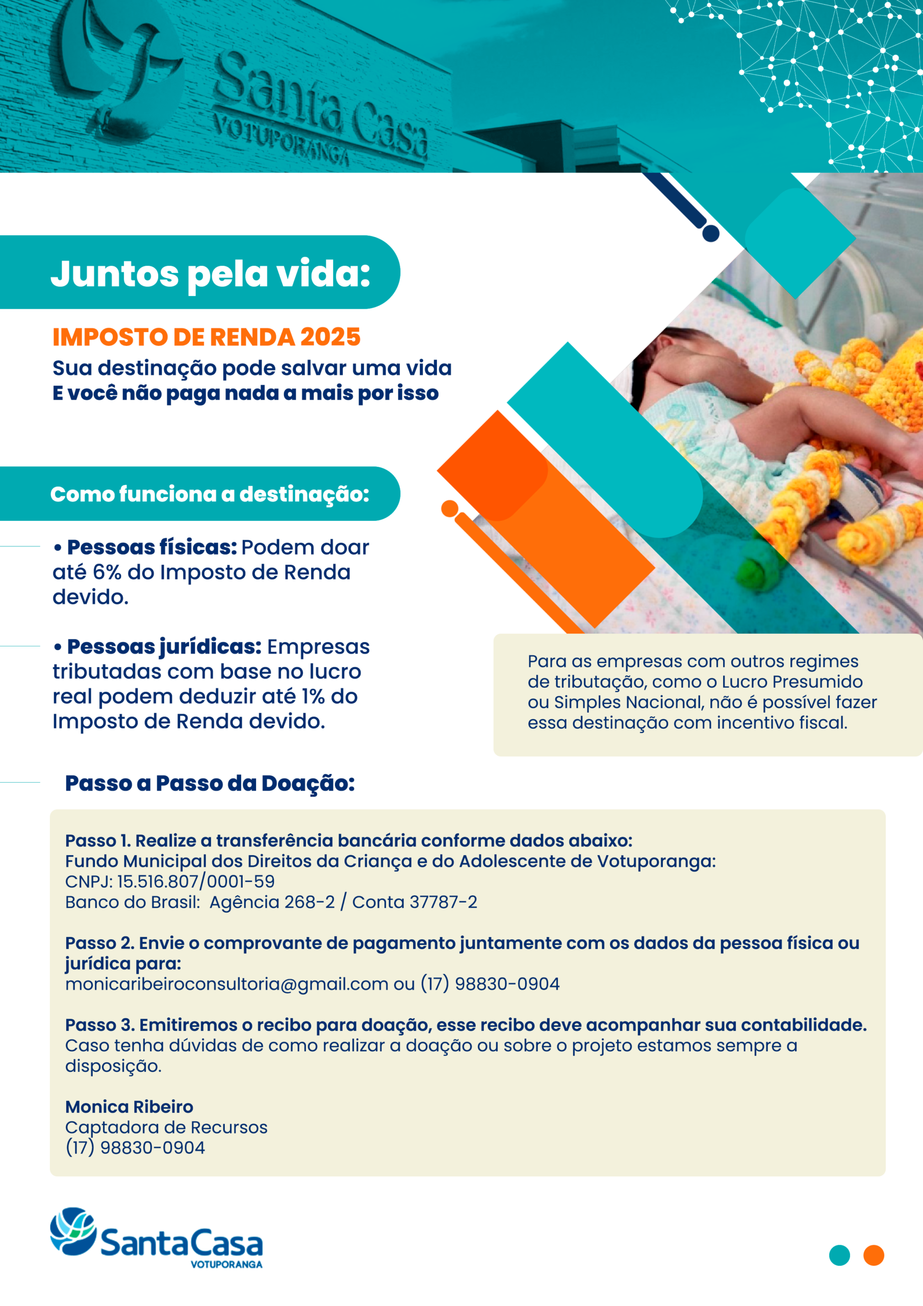 Juntos pela vida: destine seu imposto de renda para a Santa Casa